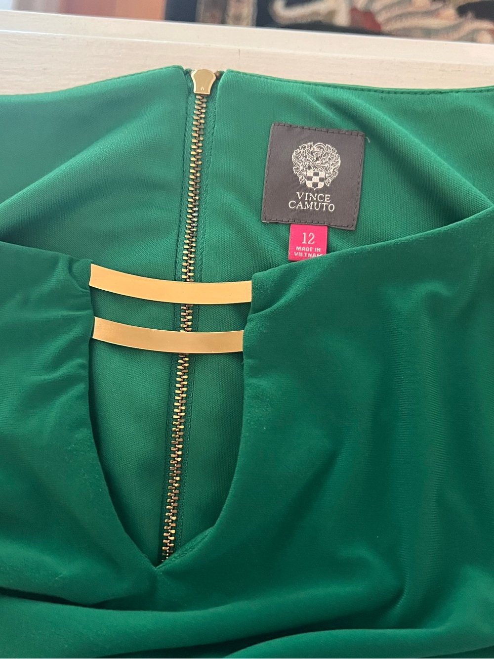 Vince Camuto Emerald Green Long-Sleeve Dress, size 12 - Picture 4 of 4